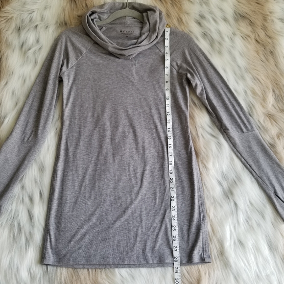 Athleta Essence Hooded Tunic Sweatshirt Gray Size XS - Picture 5 of 9
